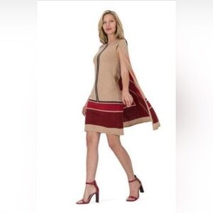 Vertigo Paris Tan and Red Mini Dress